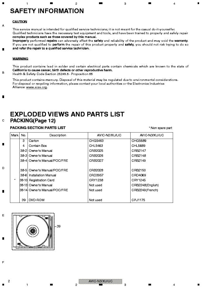 PIONEER AVIC-N3 SM service manual (2nd page)