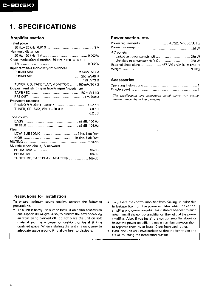 PIONEER C-90 service manual (2nd page)