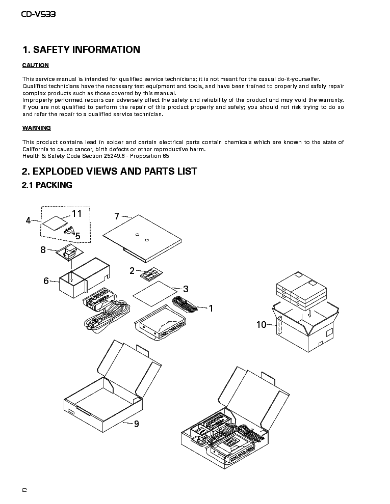 PIONEER CD-VS33 service manual (2nd page)