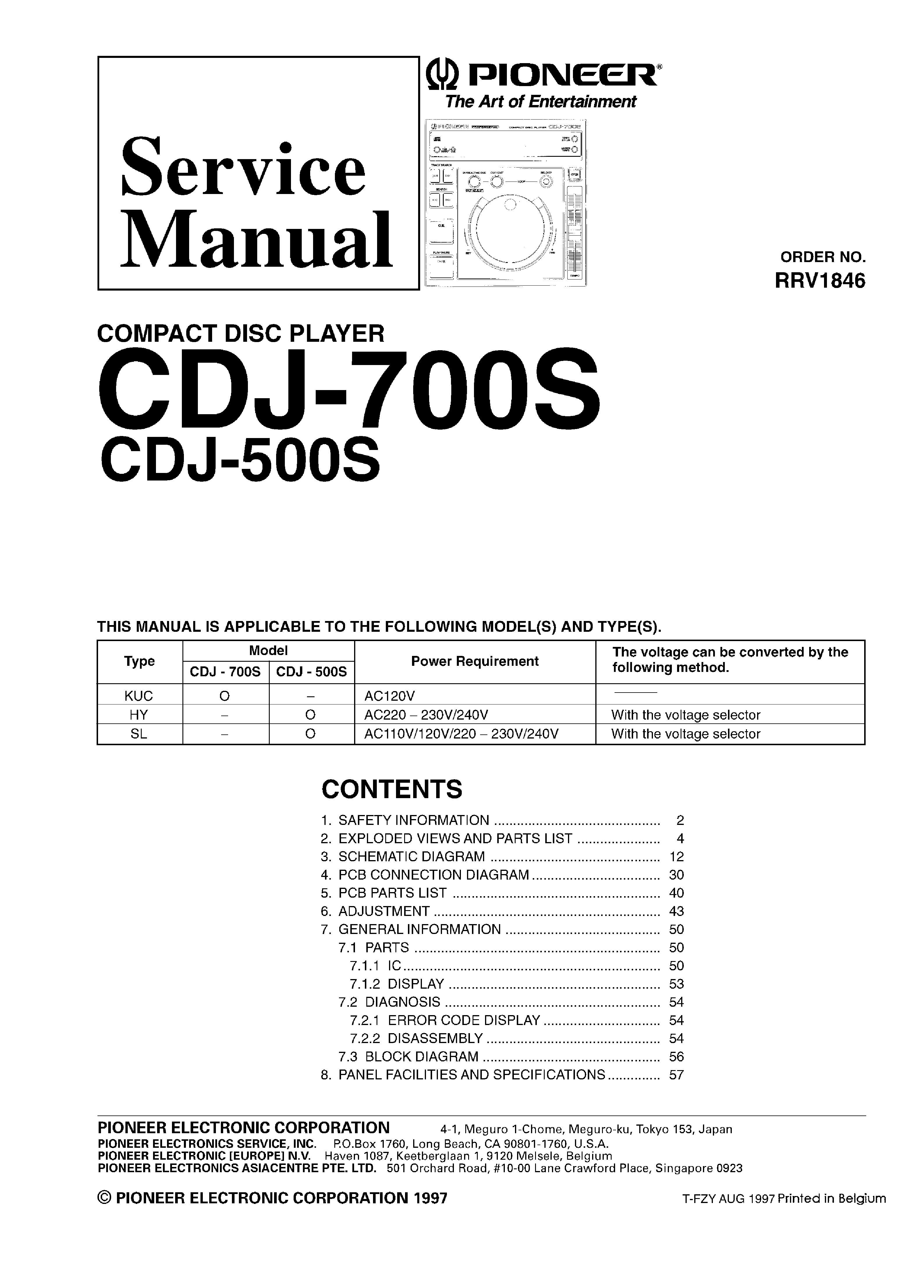 PIONEER CDJ-500S CDJ-700S RRV1846 SM service manual (1st page)