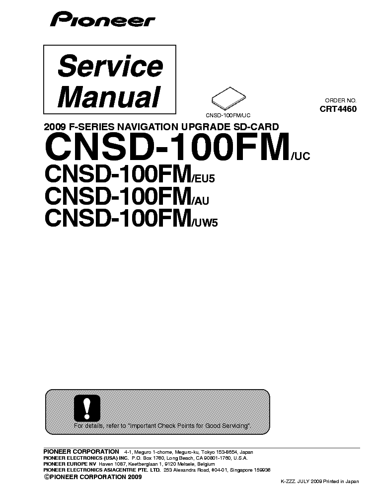 PIONEER CNSD-100FM service manual (1st page)