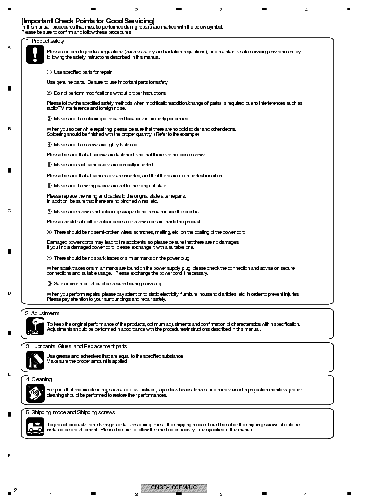PIONEER CNSD-100FM service manual (2nd page)
