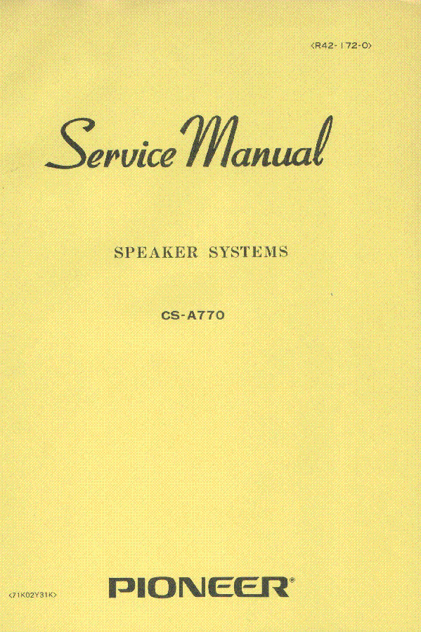 PIONEER CS-A770 SM service manual (1st page)