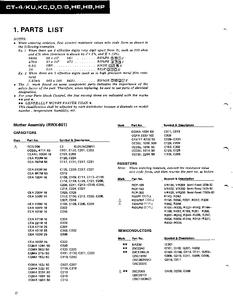 PIONEER CT-4 service manual (2nd page)