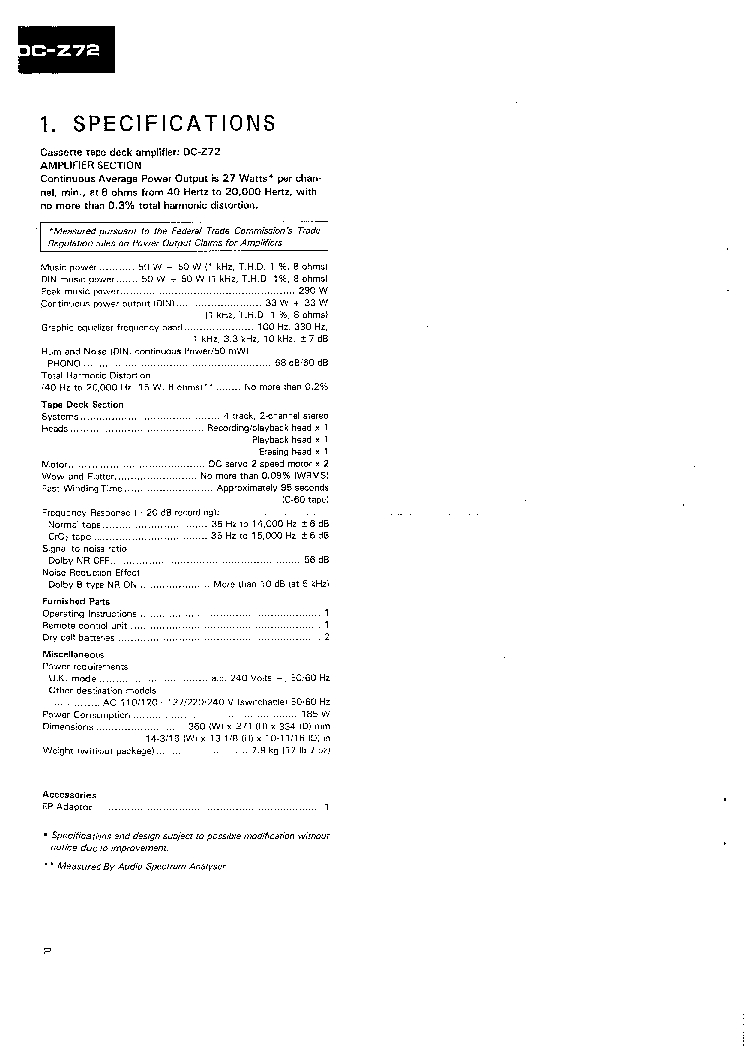 PIONEER DC-Z72 SM service manual (2nd page)