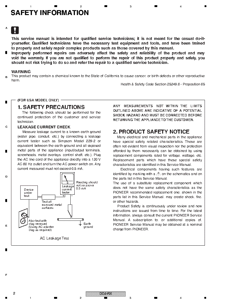 PIONEER DDJ-RX RRV4641 DJ CONTROLLER service manual (2nd page)