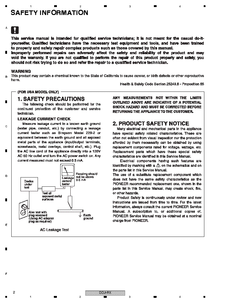 PIONEER DDJ-RX RRV4642 DJ CONTROLLER service manual (2nd page)