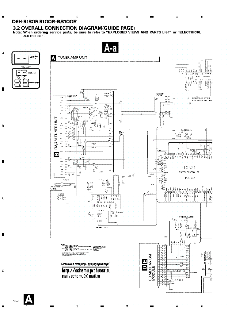 PIONEER DEH-3100R DEH-3130R SCH service manual (2nd page)