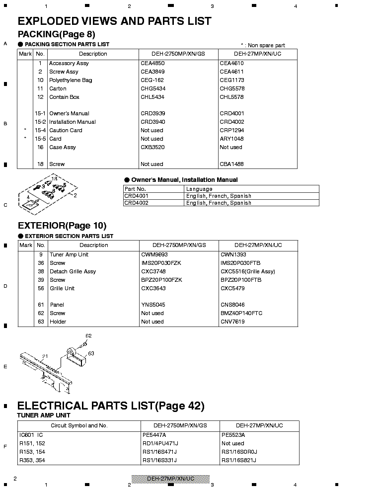 PIONEER DEH 27MP CRT3501 service manual (2nd page)