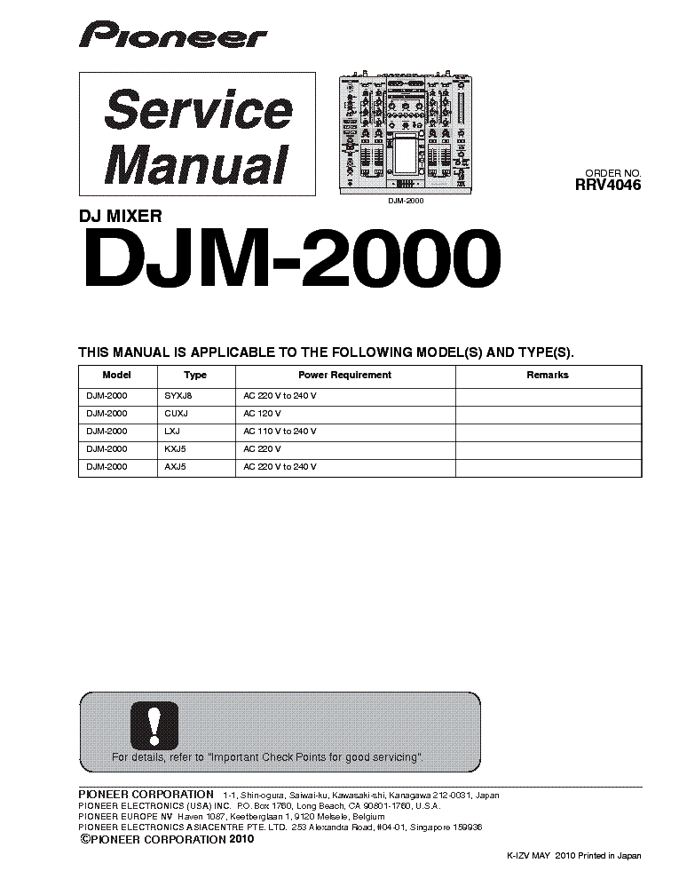 PIONEER DJM-2000 SM service manual (1st page)