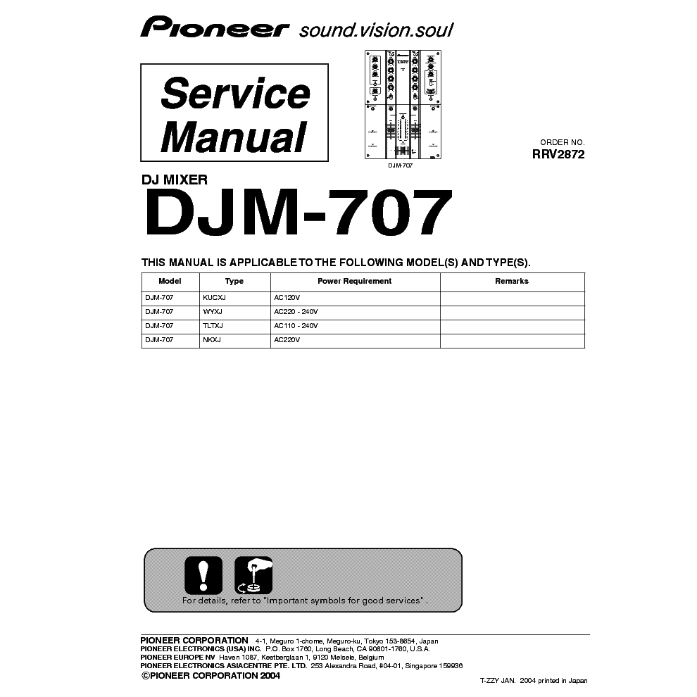 PIONEER DJM-707 SM service manual (1st page)