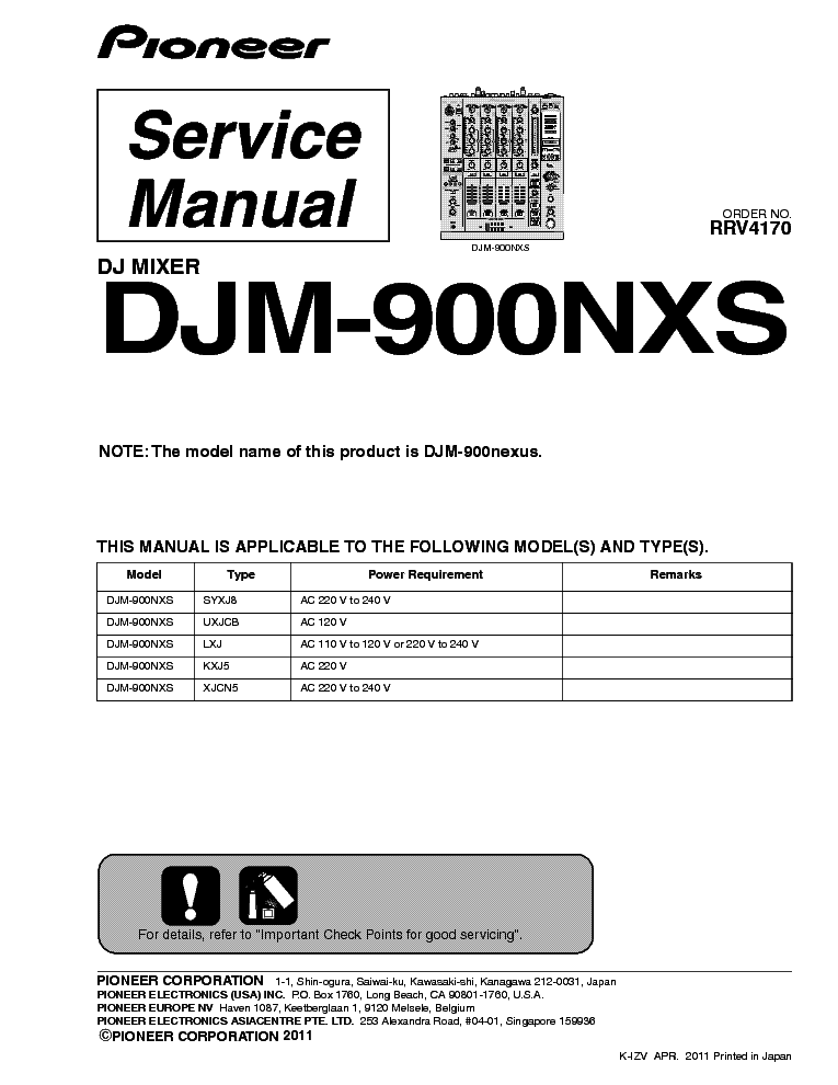 PIONEER DJM-900NXS SM service manual (1st page)