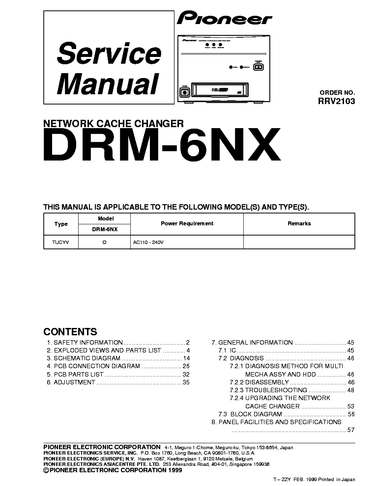 PIONEER DRM-6NX service manual (1st page)