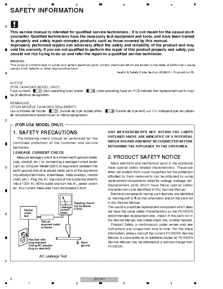 PIONEER DVJ-X1 RRV2878 SM service manual (2nd page)