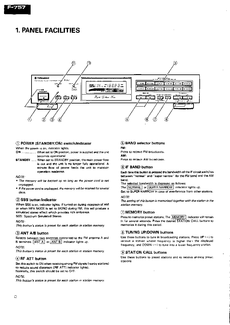PIONEER F757 SM service manual (2nd page)