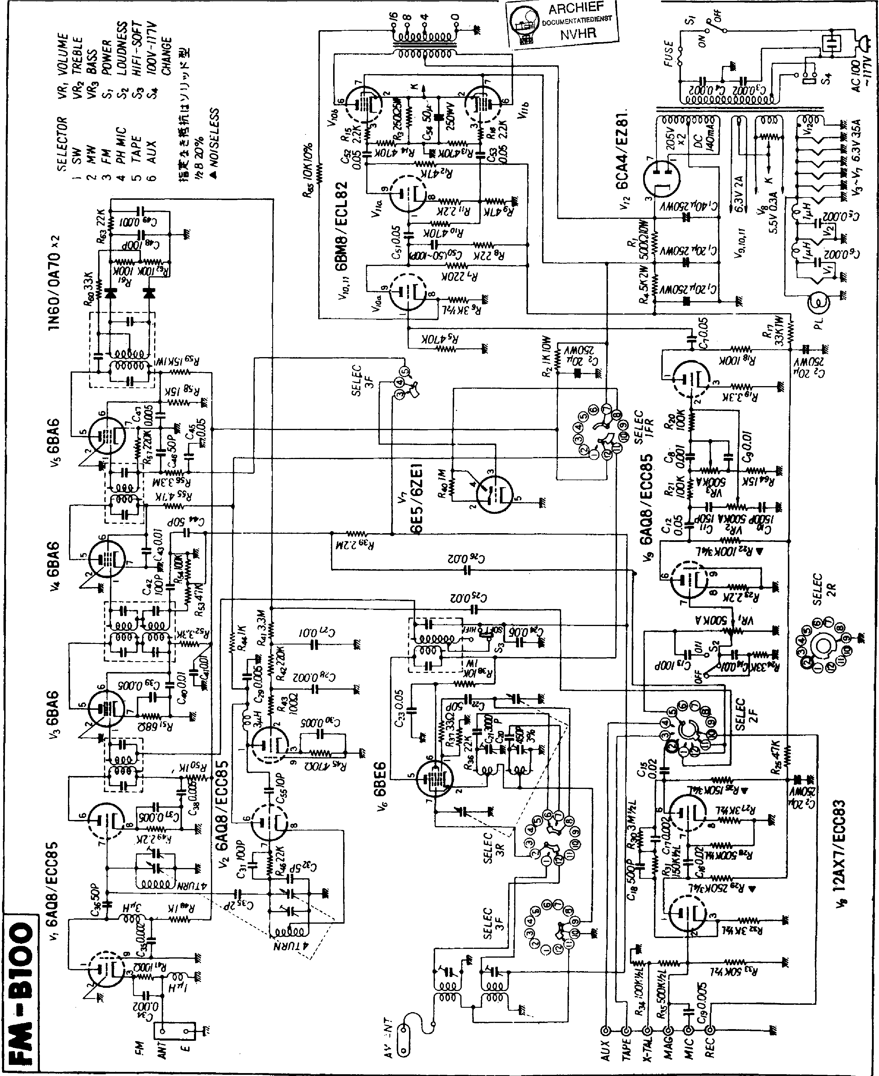 PIONEER FM-B100 SCHEMATIC service manual (1st page)