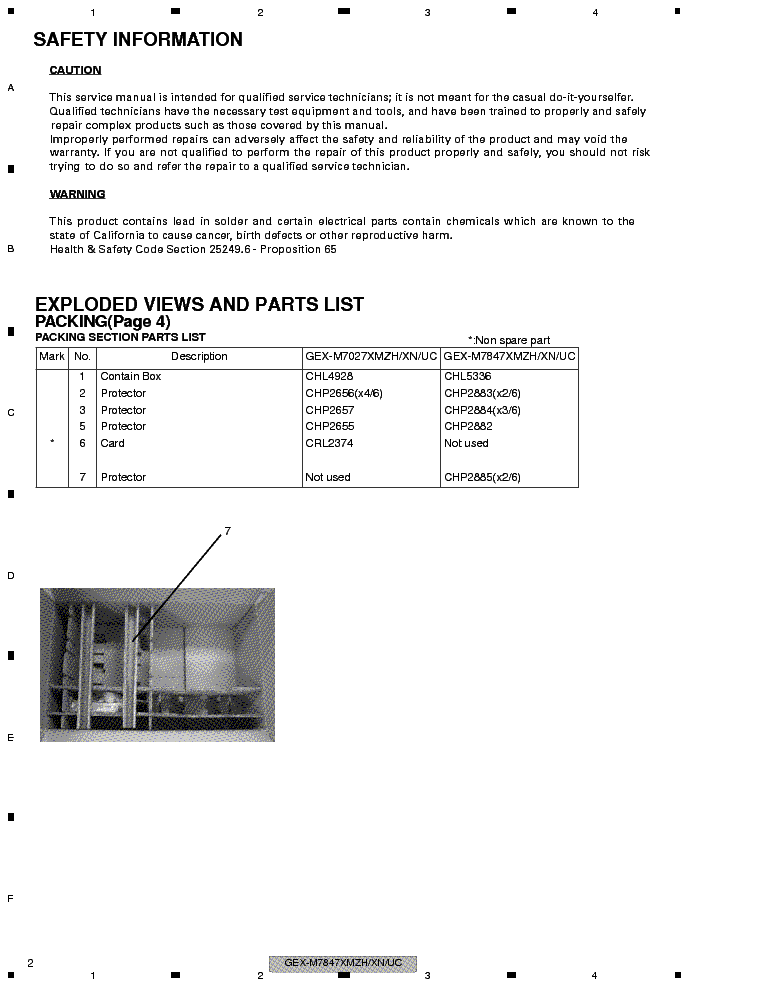 PIONEER GEX-M7847XM service manual (2nd page)