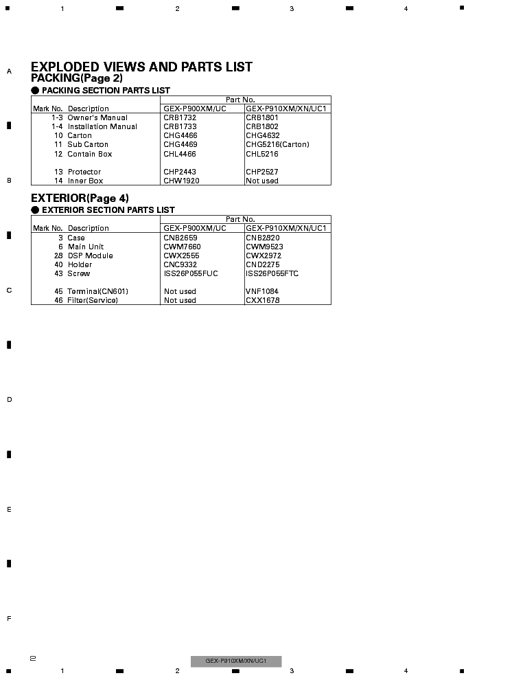 PIONEER GEX-P910XM service manual (2nd page)