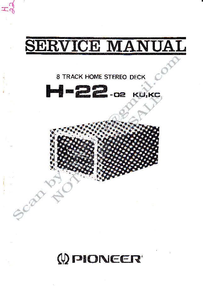 PIONEER H-22-02 H2202 CRT0380 SM service manual (1st page)