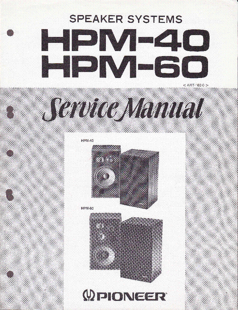 PIONEER HPM-40 HPM-60 ART1620 SM service manual (1st page)