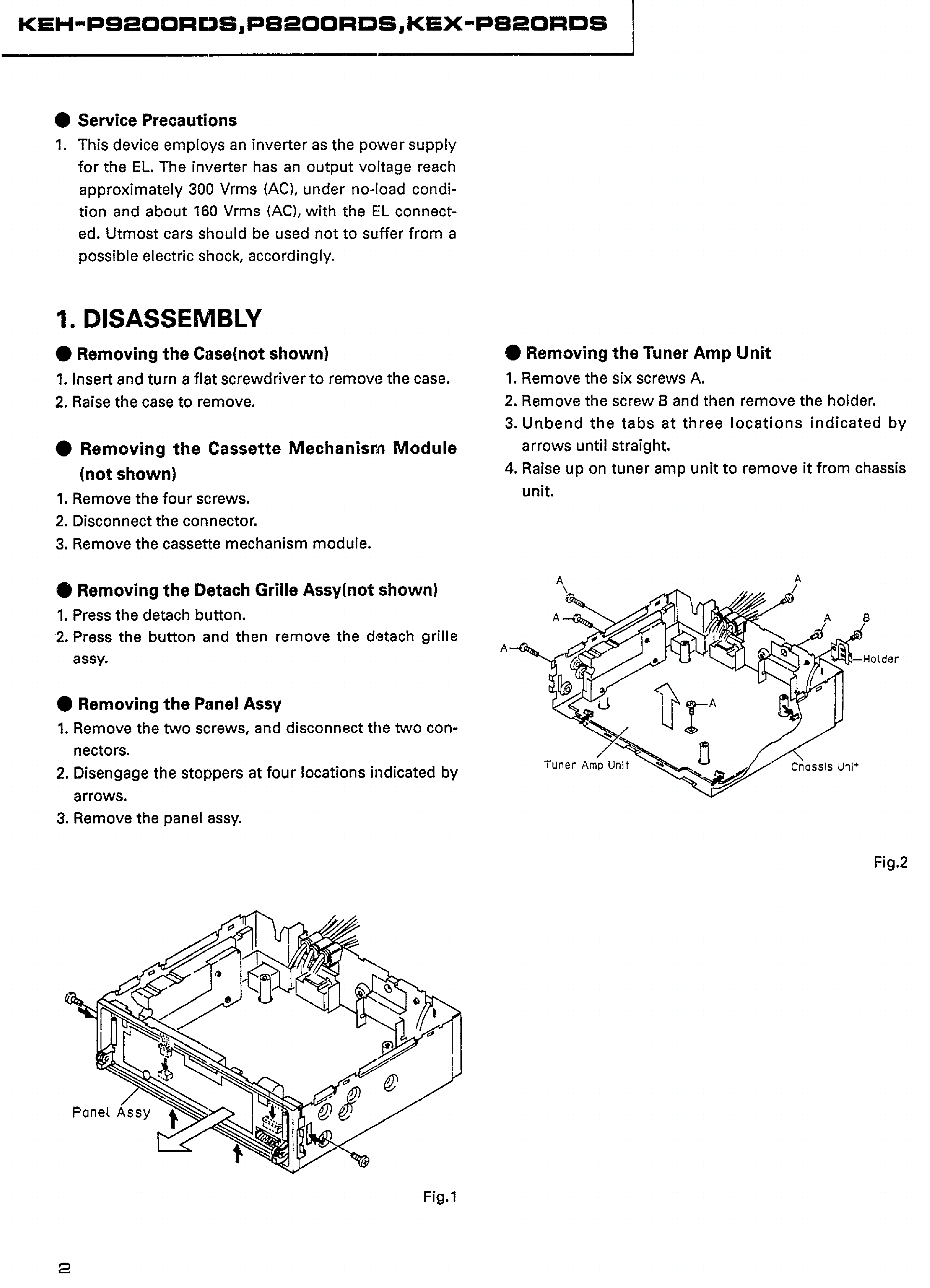 PIONEER KEH-8200 service manual (2nd page)