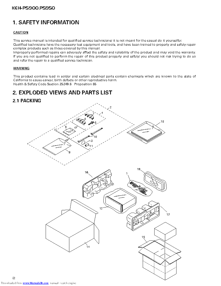 PIONEER KEH-P5900 KEH-P5950 CRT2431 service manual (2nd page)