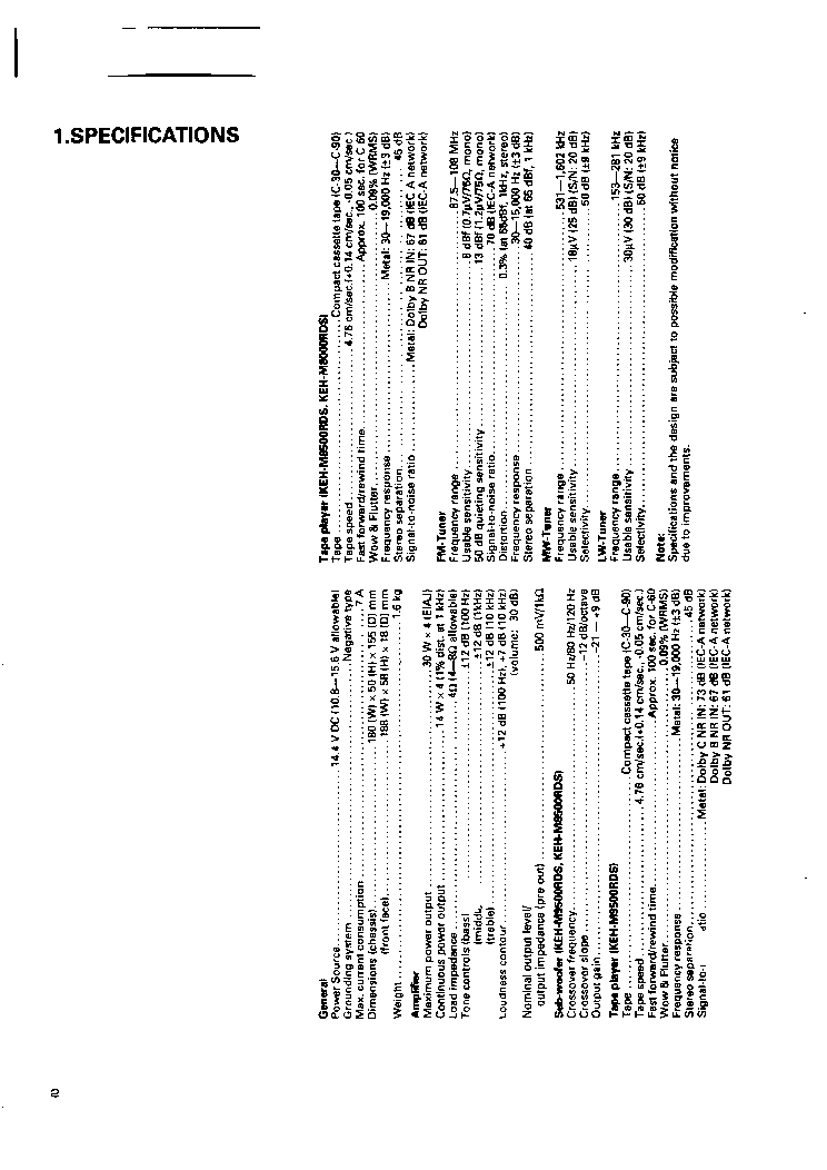 PIONEER KEHM8000RDS KEHM8500RDS KEHM9500RDS service manual (2nd page)