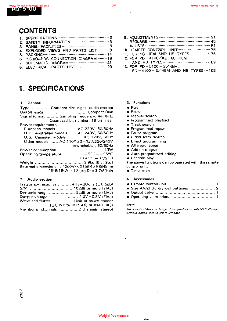 PIONEER PD-5100 PD-4100 SM service manual (2nd page)