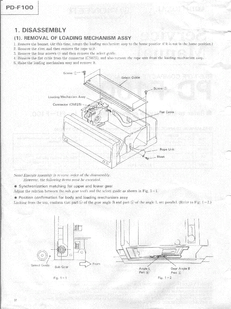 PIONEER PD-F100 RRV1179 service manual (2nd page)