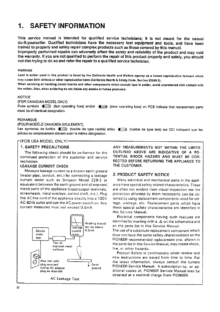 PIONEER PD-TM3 SM service manual (2nd page)