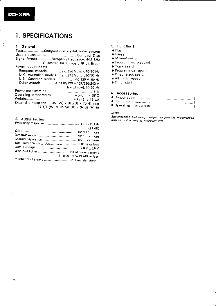 PIONEER PD-X88 SM service manual (2nd page)