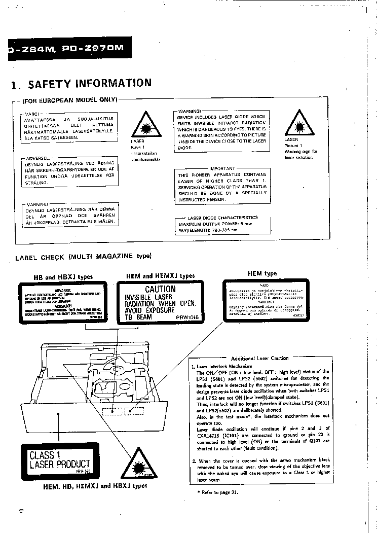 PIONEER PDZ84M PDZ970M SM service manual (2nd page)