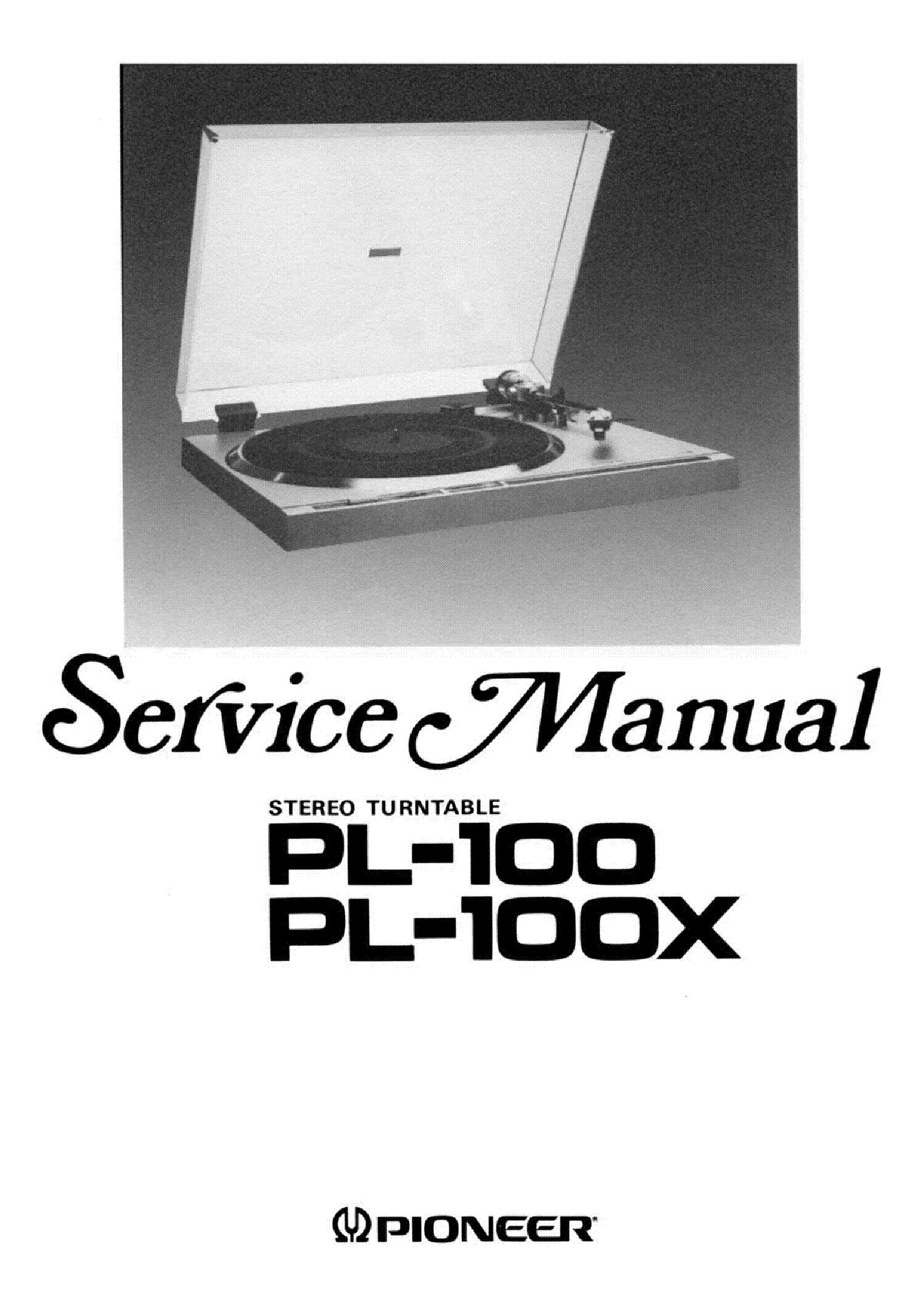 PIONEER PL-100 100X SM 2 service manual (2nd page)