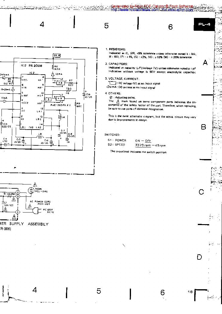 PIONEER PL-4 SCH service manual (2nd page)