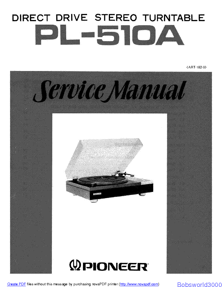 PIONEER PL-510A SM service manual (1st page)