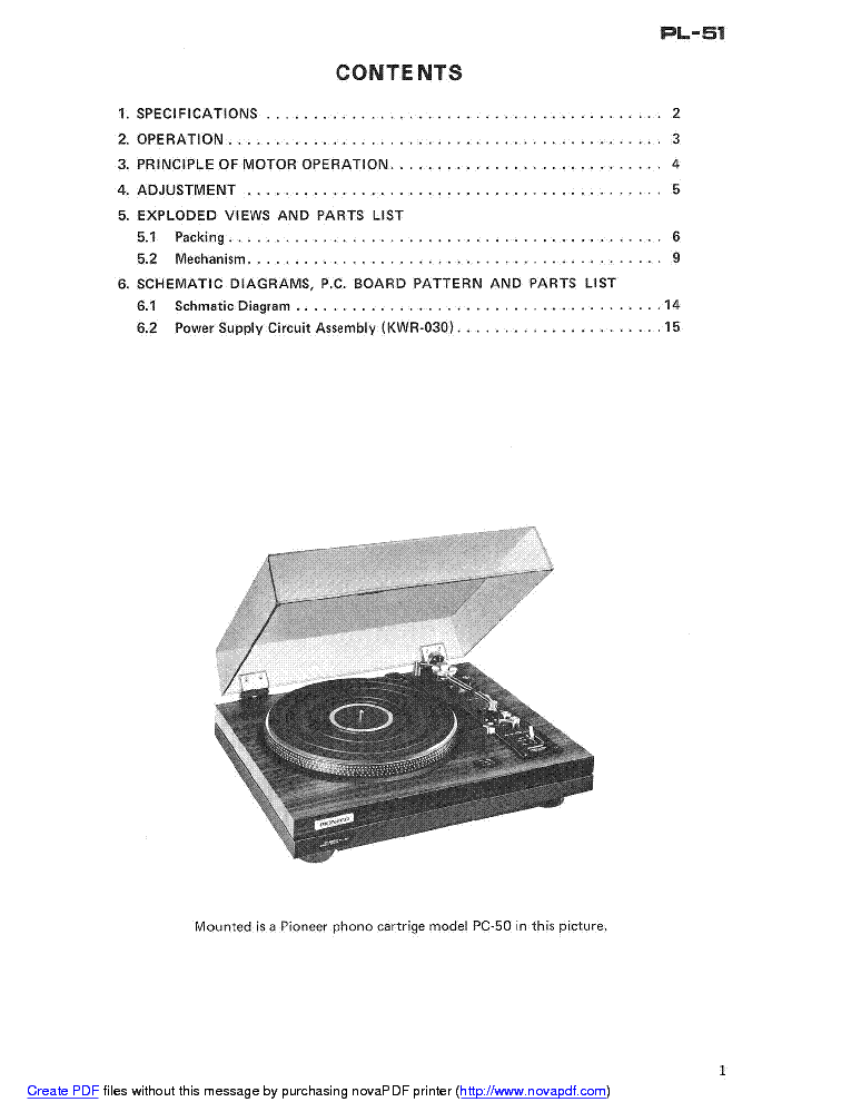 PIONEER PL-51 SM service manual (2nd page)