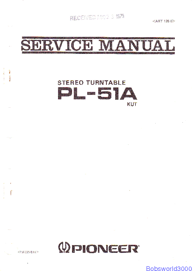 PIONEER PL-51A SM service manual (1st page)