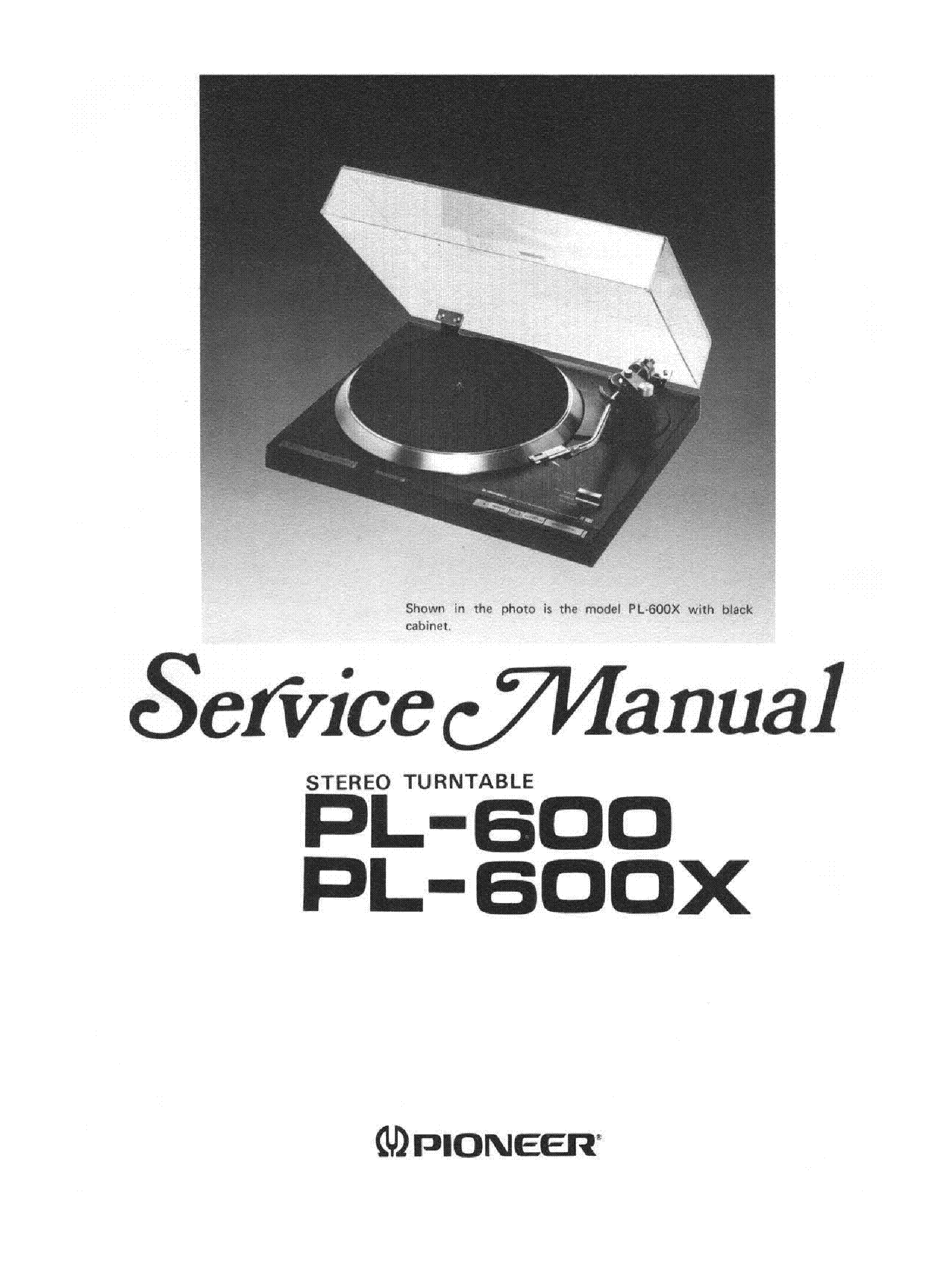 PIONEER PL-600-X STEREO TURNTABLE SM.PDF service manual (1st page)