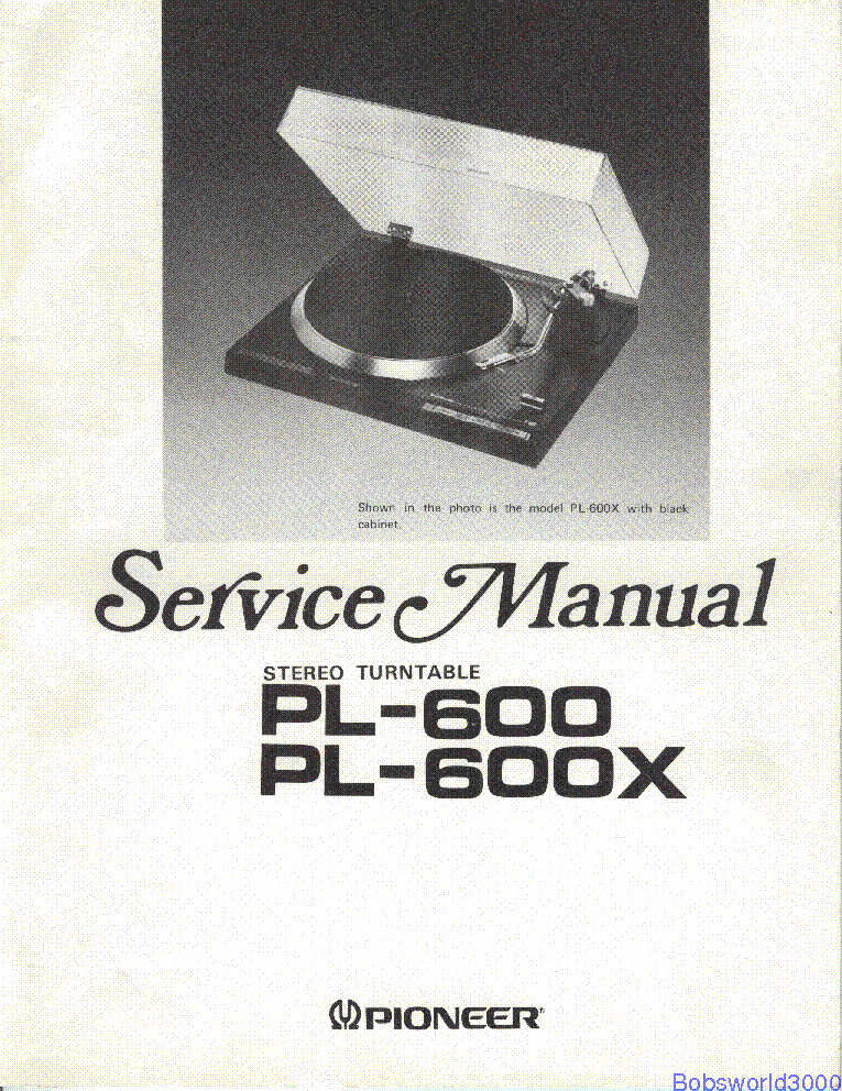 PIONEER PL-600 SM service manual (1st page)