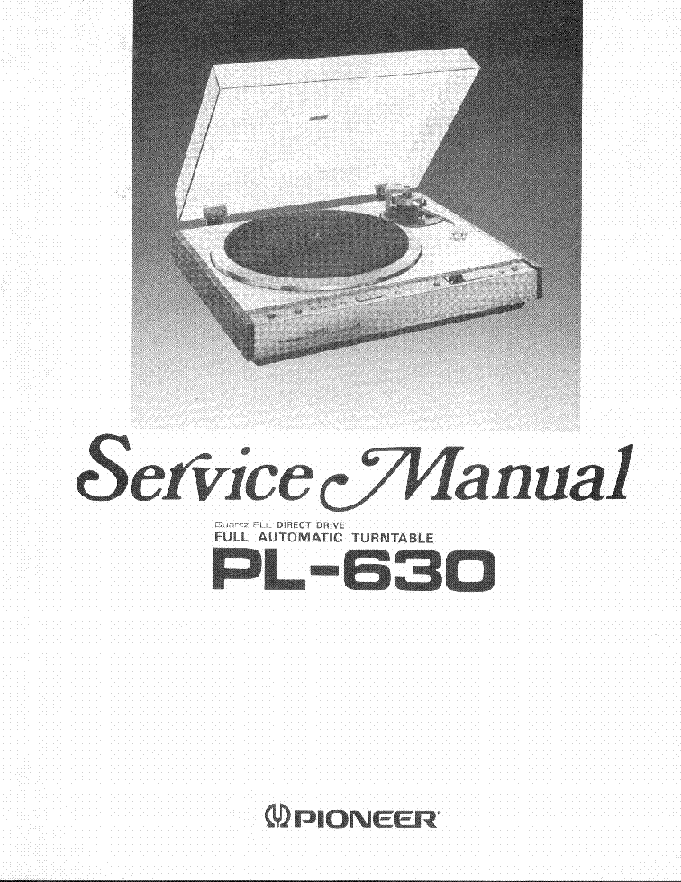 PIONEER PL-630 SM service manual (1st page)