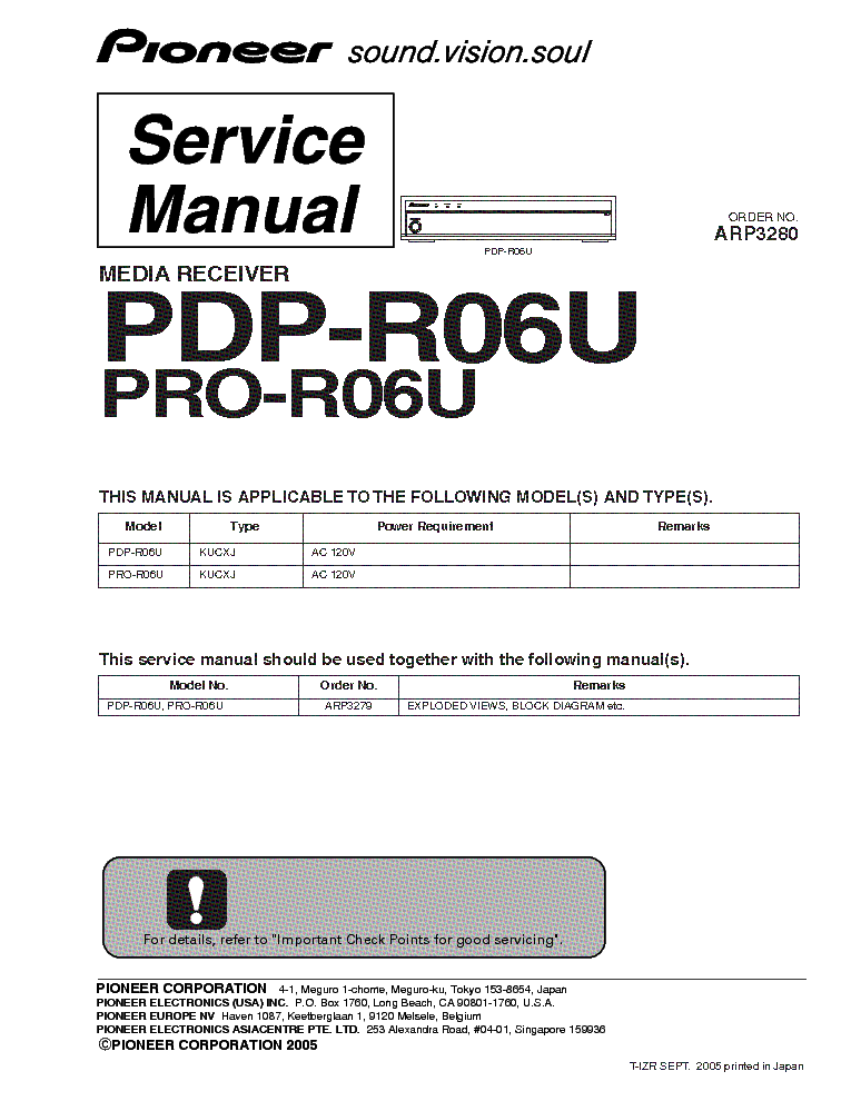 PIONEER PRO-R06U PDP-R06U service manual (1st page)