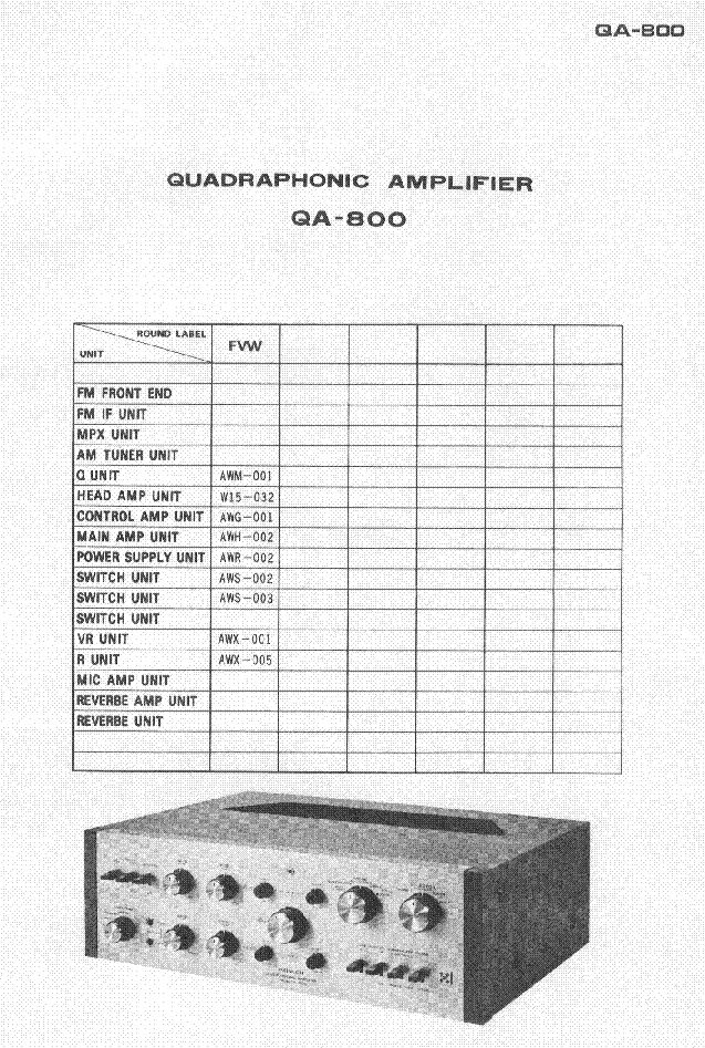 PIONEER QA-800 service manual (1st page)