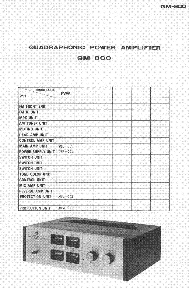 PIONEER QM-800 SCH service manual (1st page)