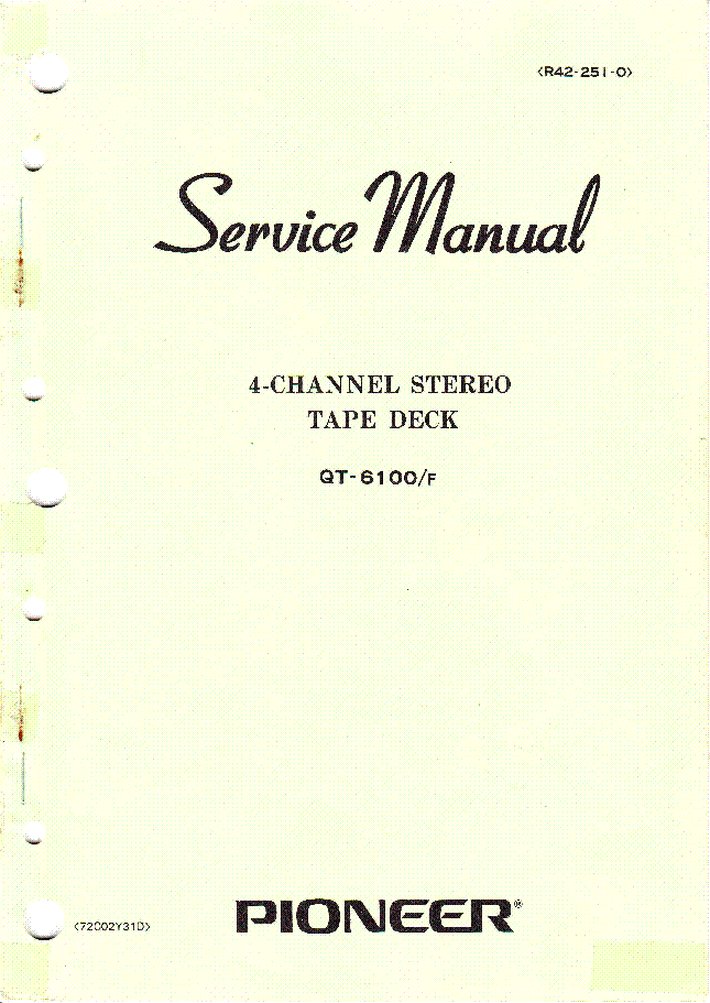 PIONEER QT-6100-F R42-2510 service manual (1st page)