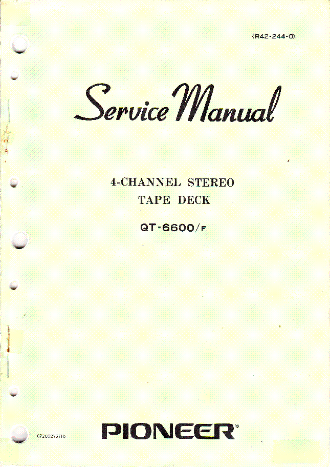PIONEER QT-6600-F R42-2440 service manual (1st page)