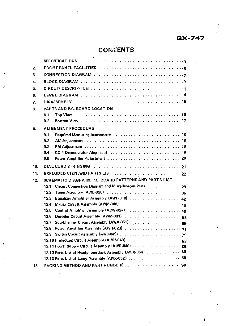 PIONEER QX-747 SM service manual (2nd page)