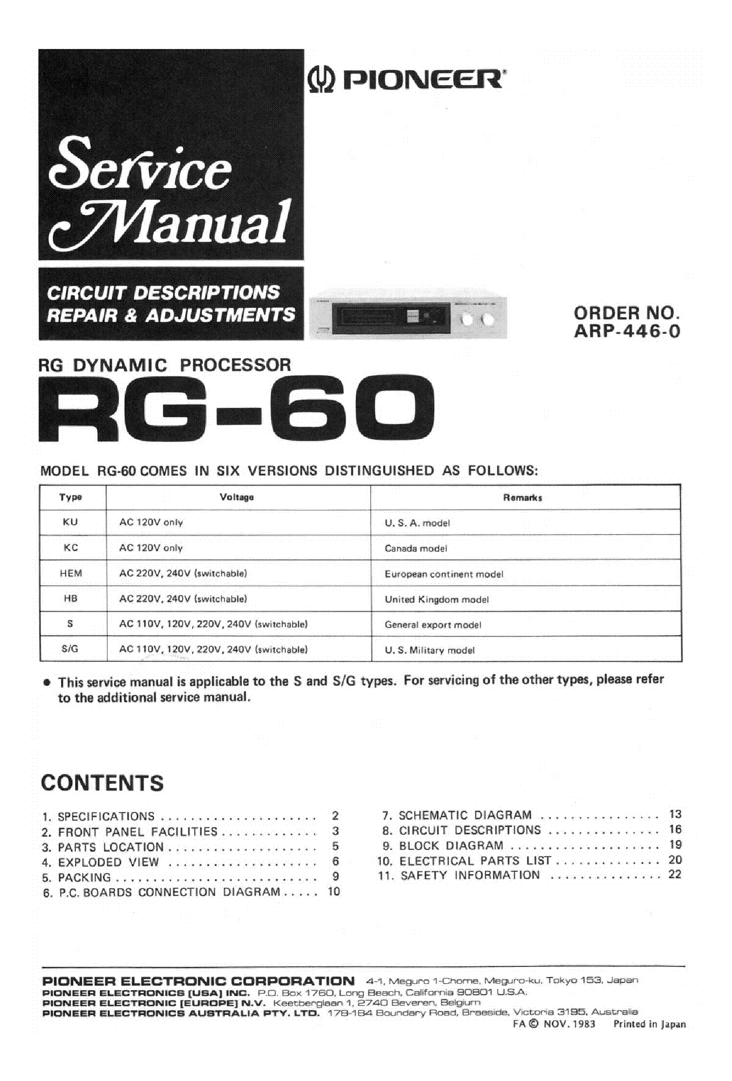 PIONEER RG-60-RG DYNAMIC PROCESSOR SM service manual (2nd page)