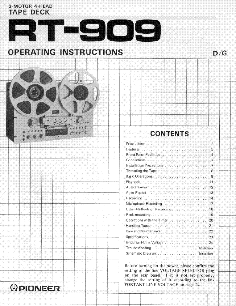 PIONEER RT-909 OM service manual (1st page)