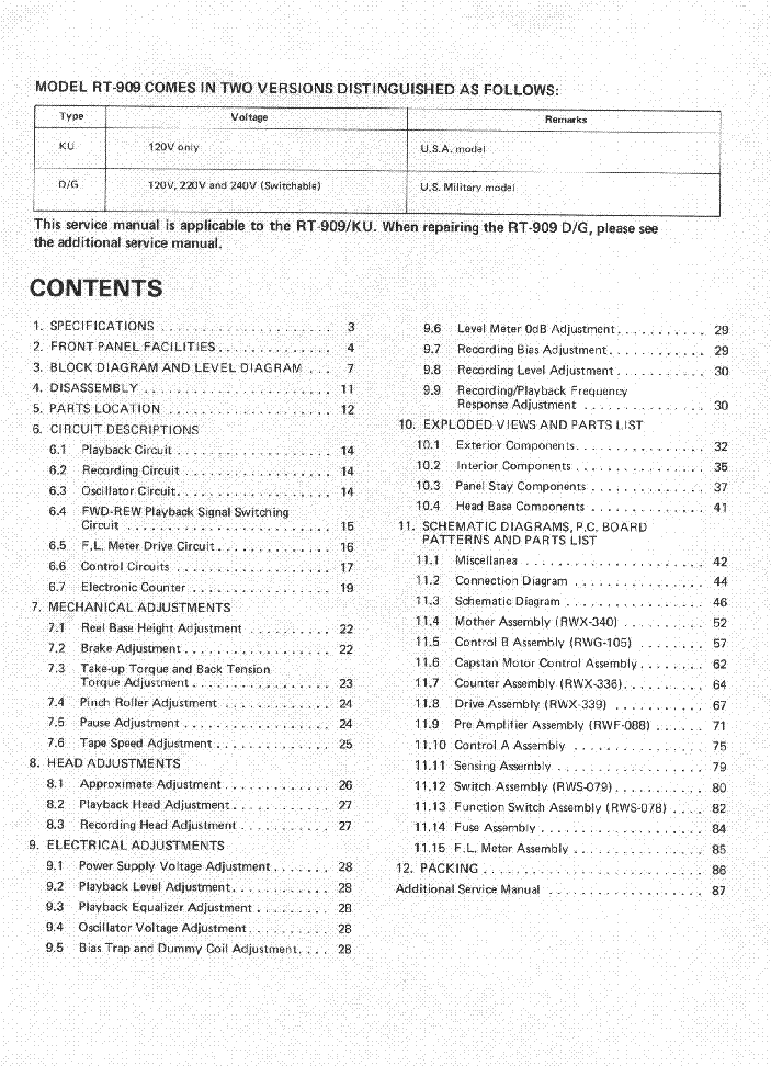 PIONEER RT909 SM service manual (2nd page)