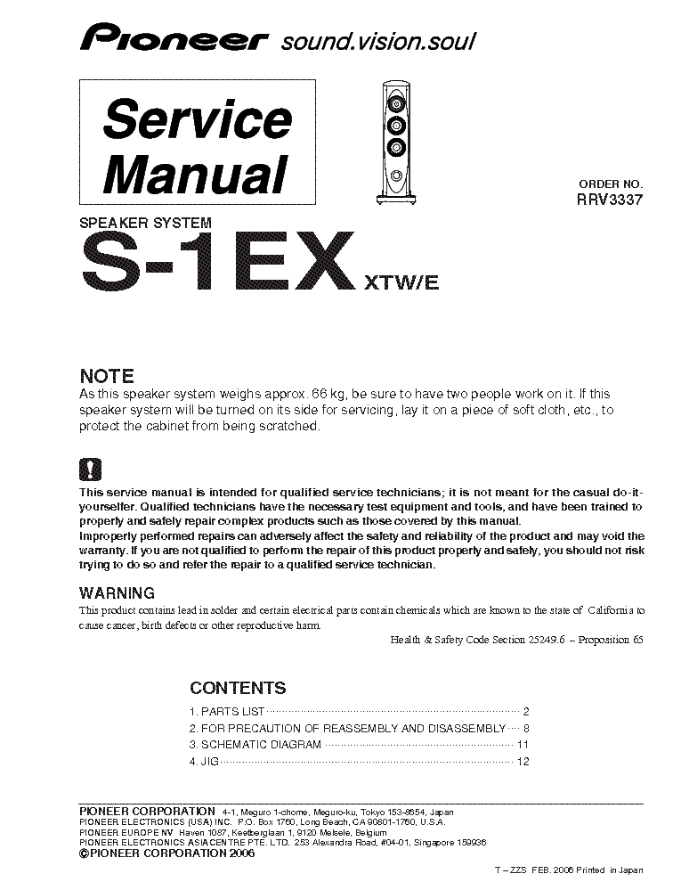 PIONEER S-1EX SM service manual (1st page)
